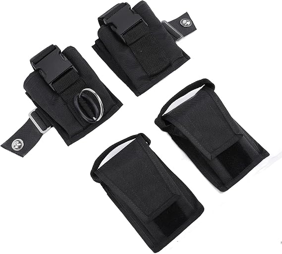 2PCS Scuba Weight Pocket with Quick Release Buckle Nylon Diver Weight Belt Bag Pouch for BCD Diving