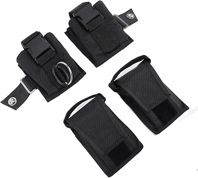 2PCS Scuba Weight Pocket with Quick Release Buckle Nylon Diver Weight Belt Bag Pouch for BCD Diving