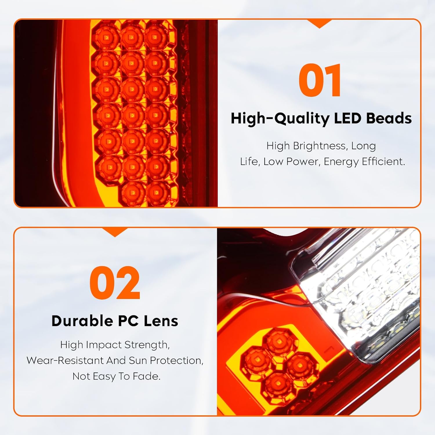 LED Tail Light for Chevy Silverado 1500 2019-2023, 2500 HD 3500 HD 2020-2023, Rear Taillight Assembly, ONLY Fit Incandescent Model 84554656, 84554657, 84752978, 84752979, GM2800308, GM2801308