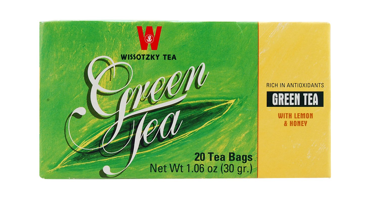 Amazon.com : WISSOTZKY Green Tea w/ Honey & Lemon, 1.06-Ounce Boxes ...