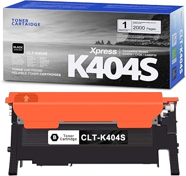 CLT-K404S Toner Cartridge Replacement for Samsung K404S 404S | Toner for SL-C430W, C480FW, C480FN, C480, C43x Printer Toner 1-Pack Black