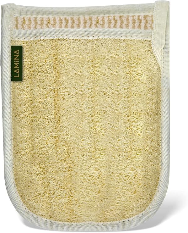 Natural Pumpkin Pouch with LAMINA Sides, Bath Gloves, Bath Gloves with Plate Fiber 24 X 17 (Cm)