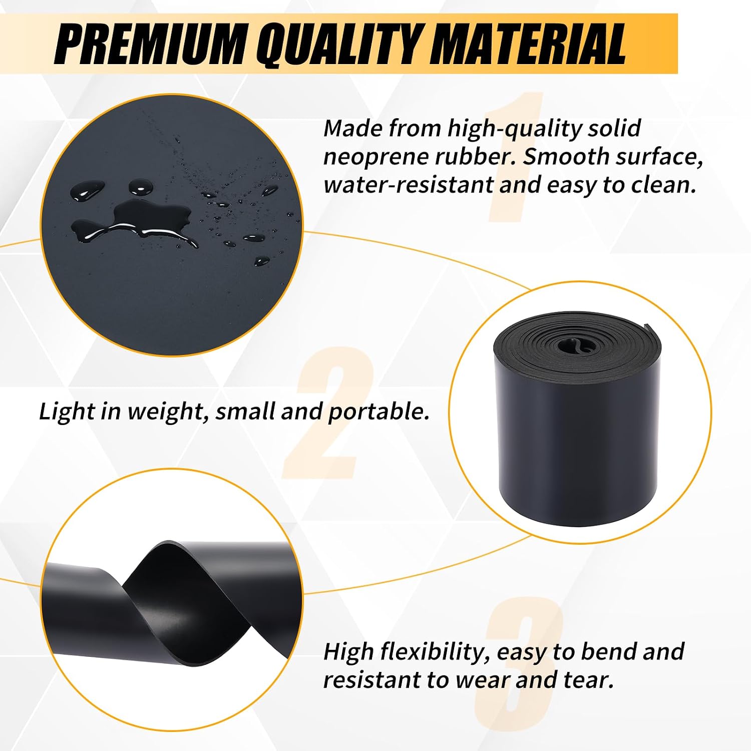 Black Neoprene Rubber Sheet 4" x 10" x 1/8" Thick | Solid Rubber for DIY Gasket, Seal, Weather Stripping, Padding, Flooring, Craft Projects
