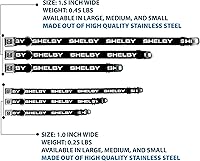 Vista 3 de Collar de perro hebilla de cinturón de seguridad Shelby texto solo negro blanco 9.5 a 13 pulgadas 1.0 pulgadas de ancho