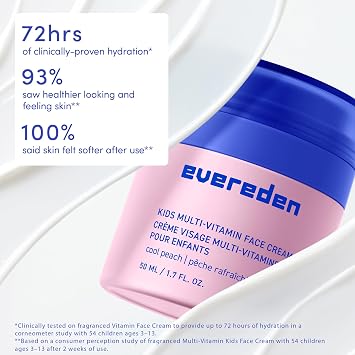 Evereden Kids Multi-Vitamin Face Wash & Cream Set, Vegan, Melon, Ages 3+