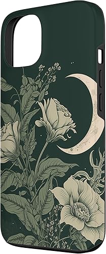 Miniatura 2 de Funda botánica para iPhone 13 Sage Green Wildflower Floral Moon Flower