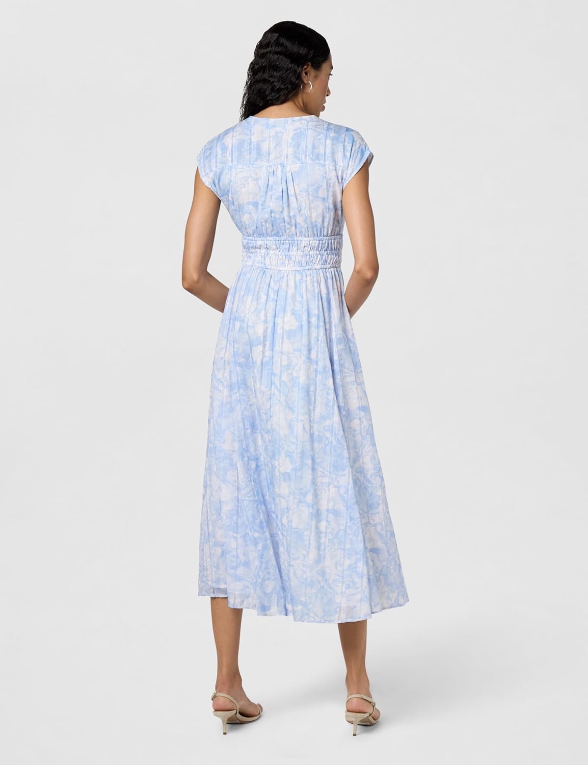 Club Monaco Womens Women's Tie Front Flutter Sleeve Midi Dress - Image 3