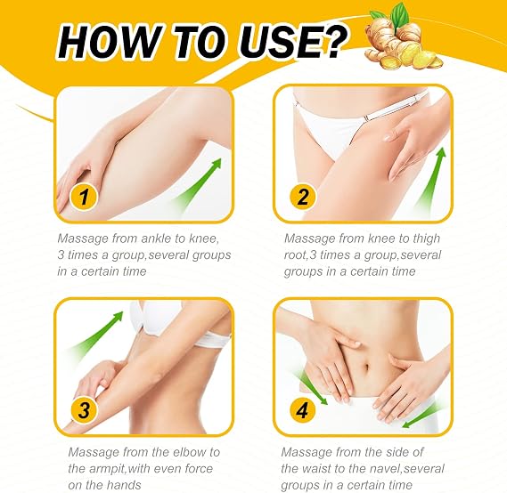 ALIVER Fat Burning Cream Lose Weight Fast for Women, Ginger Slimming Lotion That Burns Stomach Body Fat, Cellulite Cream for Thighs, Belly and Butt