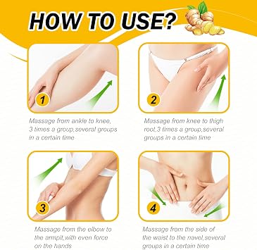 ALIVER Fat Burning Cream Lose Weight Fast for Women, Ginger Slimming Lotion That Burns Stomach Body Fat, Cellulite Cream for Thighs, Belly and Butt