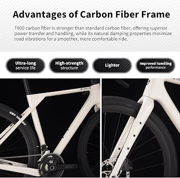 SAVADECK Carbon Gravel Bike - T800 Carbon Frame & Fork, Shimano GRX400 20-Speed Groupset, Hydraulic Disc Brakes, 700C x 40mm Tires - Lightweight Design for Road & Off-Road Adventures