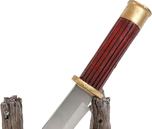 Miniatura 8 de Ebros - Estatua rústica de campo abierto, codorniz para gallina, pájaro, con mango decorativo de carcasa de escopeta, mango de hoja roma, cuchillo