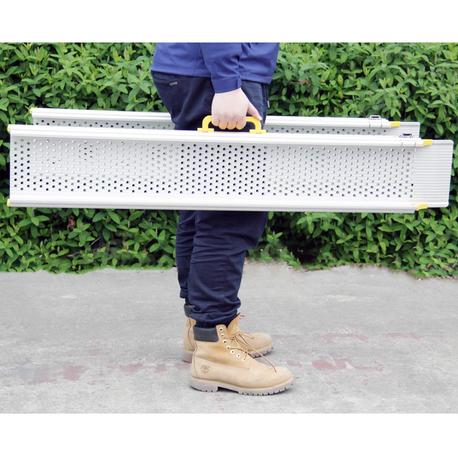 Aluminiowa szyna teleskopowa premium do wózków inwalidzkich, szyna najazdowa, rampa progowa – do 243,8 cm (MR10719-8)