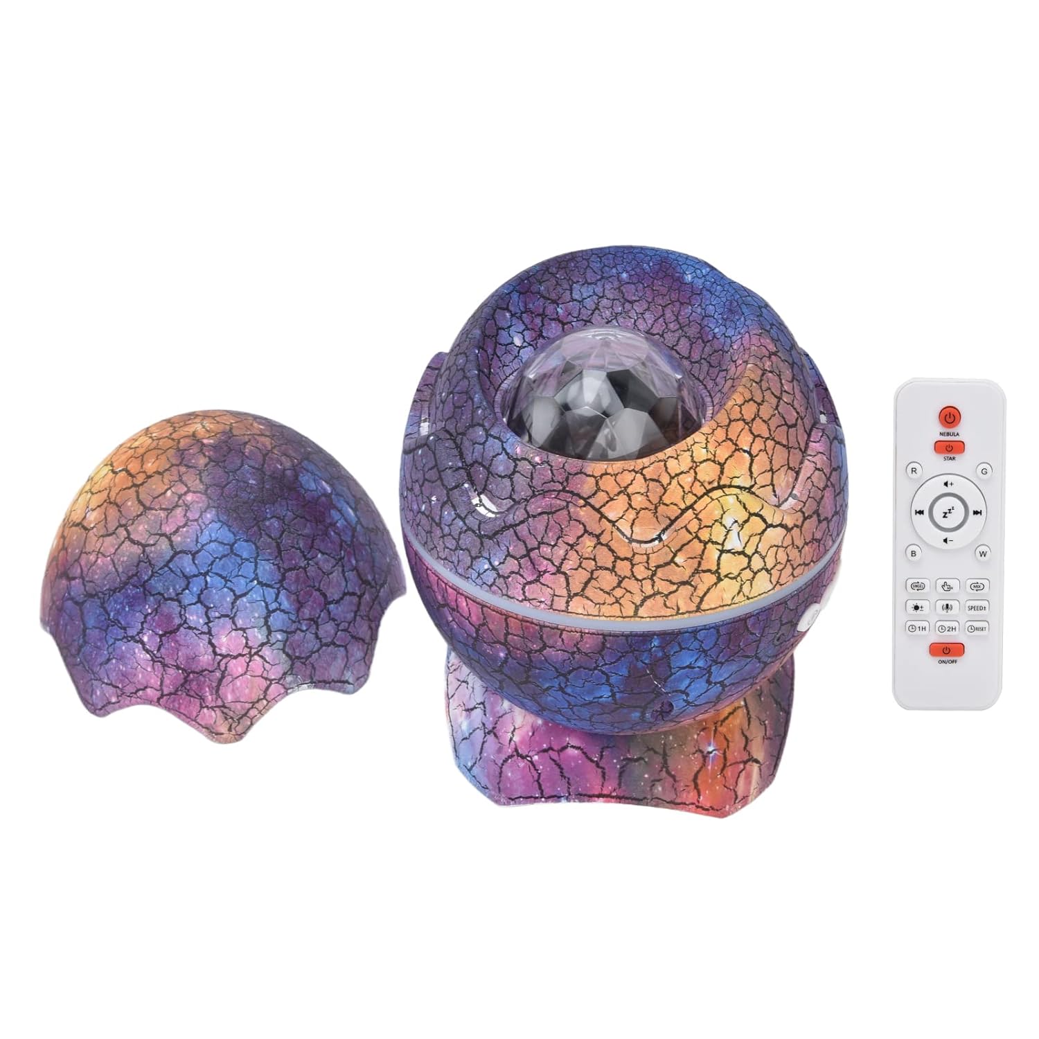Dinosaur Eggs LED Star Projector, Adjustable Angle Bluetooth Night Light Projector White Noise Wall Lights
