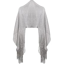 Basic Sense Women's Metallic Net Shawl | Sparkling Evening Scarf | Elegant Wedding Wrap & Cover-Up for Formal Dresses