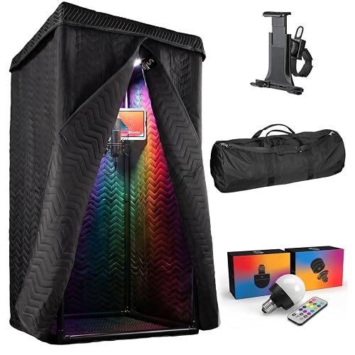 XL Ultimate Portable Vocal Booth for Recording & Voice Over, Reduces Echo | 2x the sound absorbing material and interior space of the Standard-size Booth. For producers who demand the best of the best.
