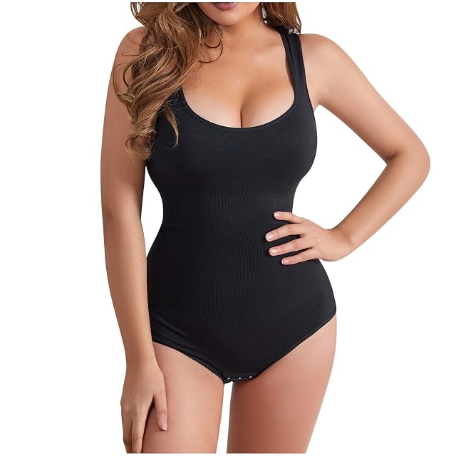 XUNRYAN Womens Shapewear Seamless Onesie Corset Bodysuit Buckle Open Crotch Body Shaper High Cut Shorts Dressy Jumpsuit