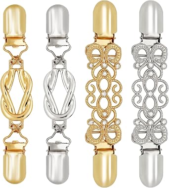 ROPAKED 4Pcs Waist Cincher Clip Dress Back Cinchers Sweater Clips to Hold Sweater Together Shawl & Cardigan Collar Clips for Women ClothingKnot and Classic