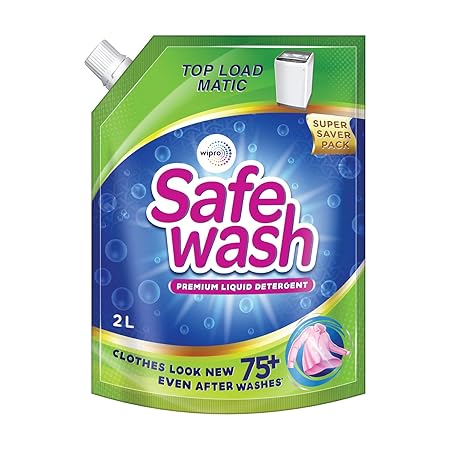 Safewash Matic Top Load Washing Machine Liquid Detergent|2L Refill Pack|For 2X Stain Removal with Colour Protect Technology