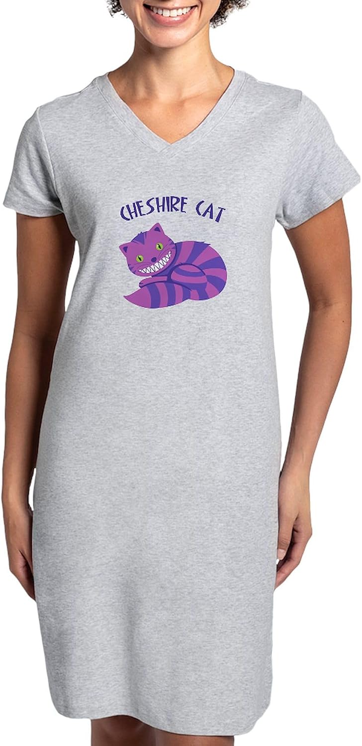 CafePress Cheshire Cat Women's Nightshirt, Soft Long Pajama Shirt, Cotton PJs/Pyjamas