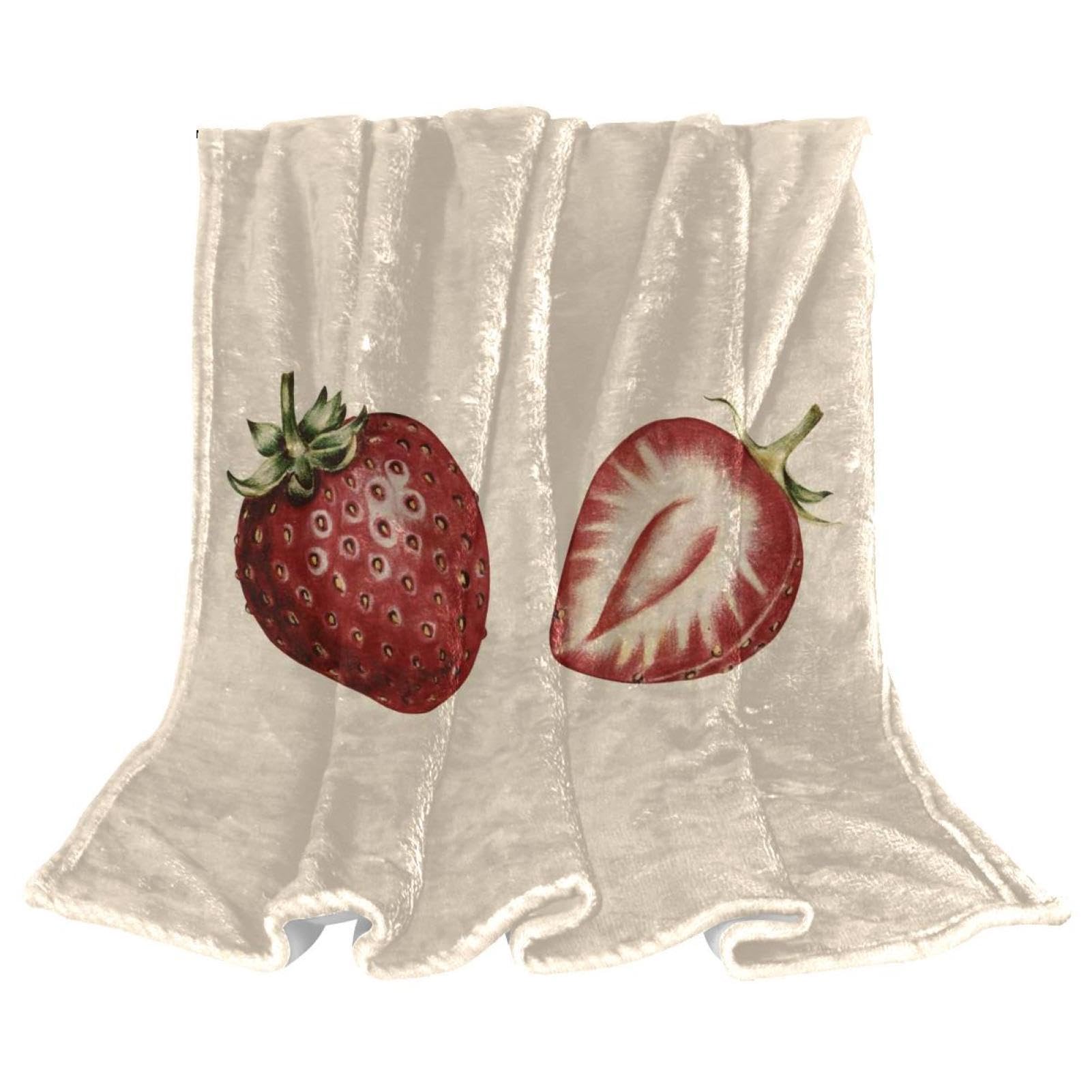 Couverture Polaire Fruits Contre le Froid Plaid Canapé Doux 150x130cm