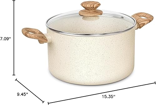 Miniatura 8 de MICHELANGELO Olla de sopa de 6 cuartos de galón con tapa, ollas antiadherentes con revestimiento de granito, ollas de cocina no tóxicas para todas