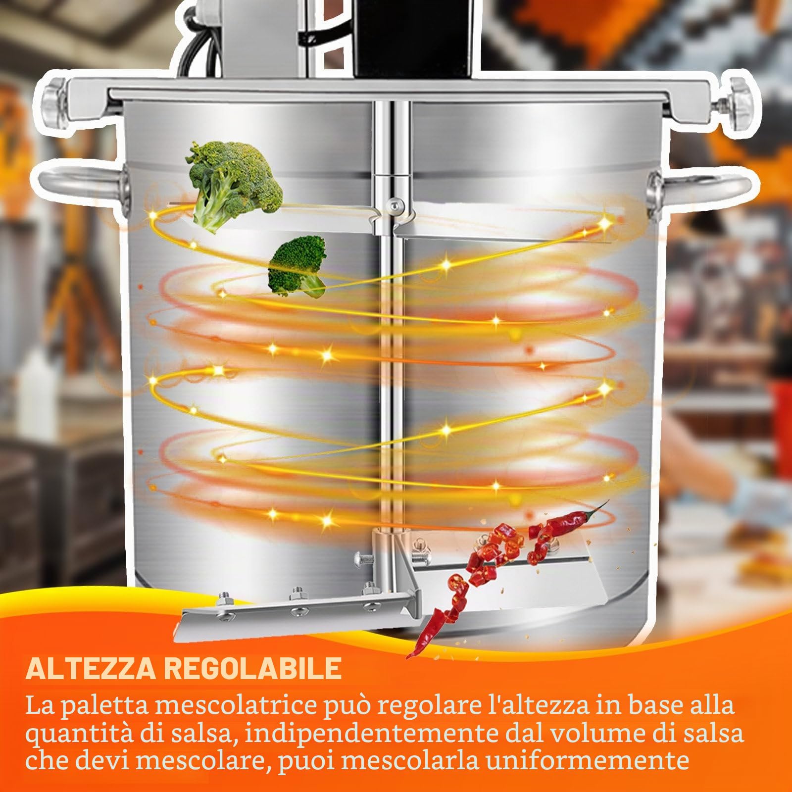 Mescolatore Elettrico Professionale per Marmellate - Macchina Automatica ad Alta capacità (20L/25L/40L/60L) per Salse e Confetture, velocità Regolabile con Raschiatura Fondo,40L