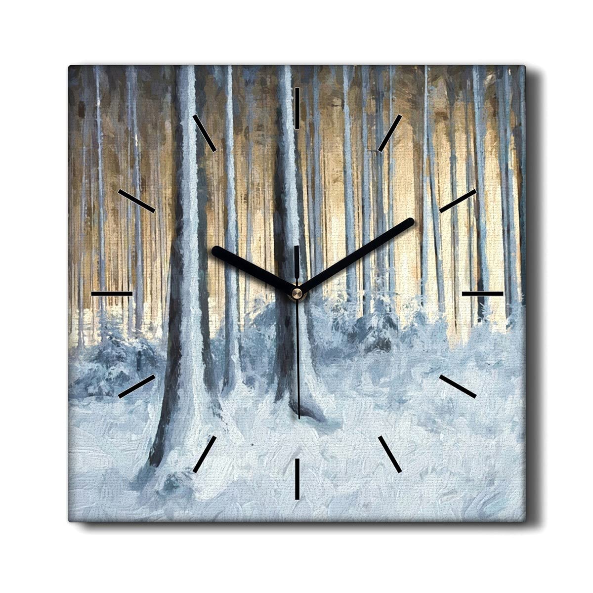 Horloge murale sans tic-tac Coloray 30x30 toile silencieuse nature