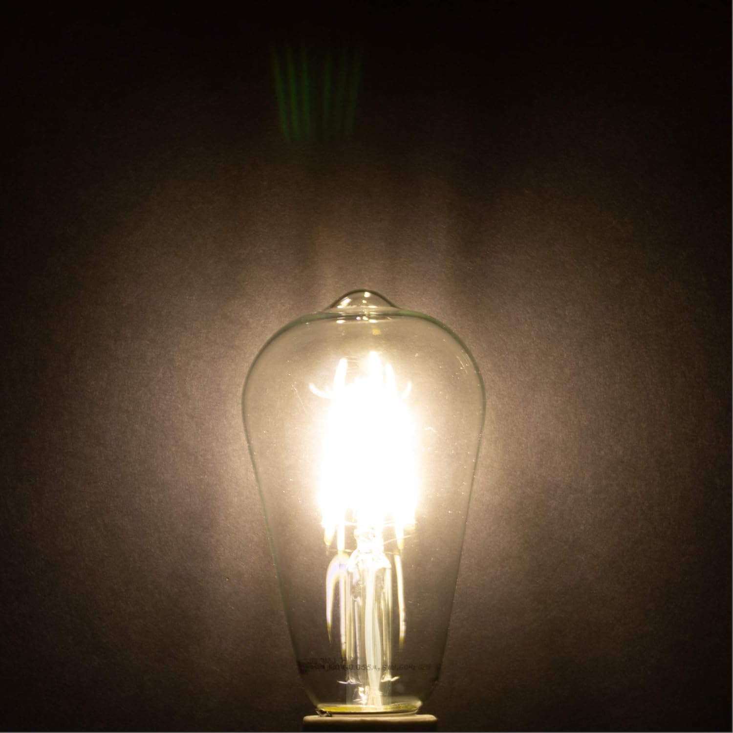 Simba Lighting LED Edison Vintage Filament ST21 (ST64) Light Bulbs (6 Pack) 6W Dimmable 60W Equivalent Clear Glass Decorative Antique Retro, Standard Medium E26 Base, Natural White 4000K