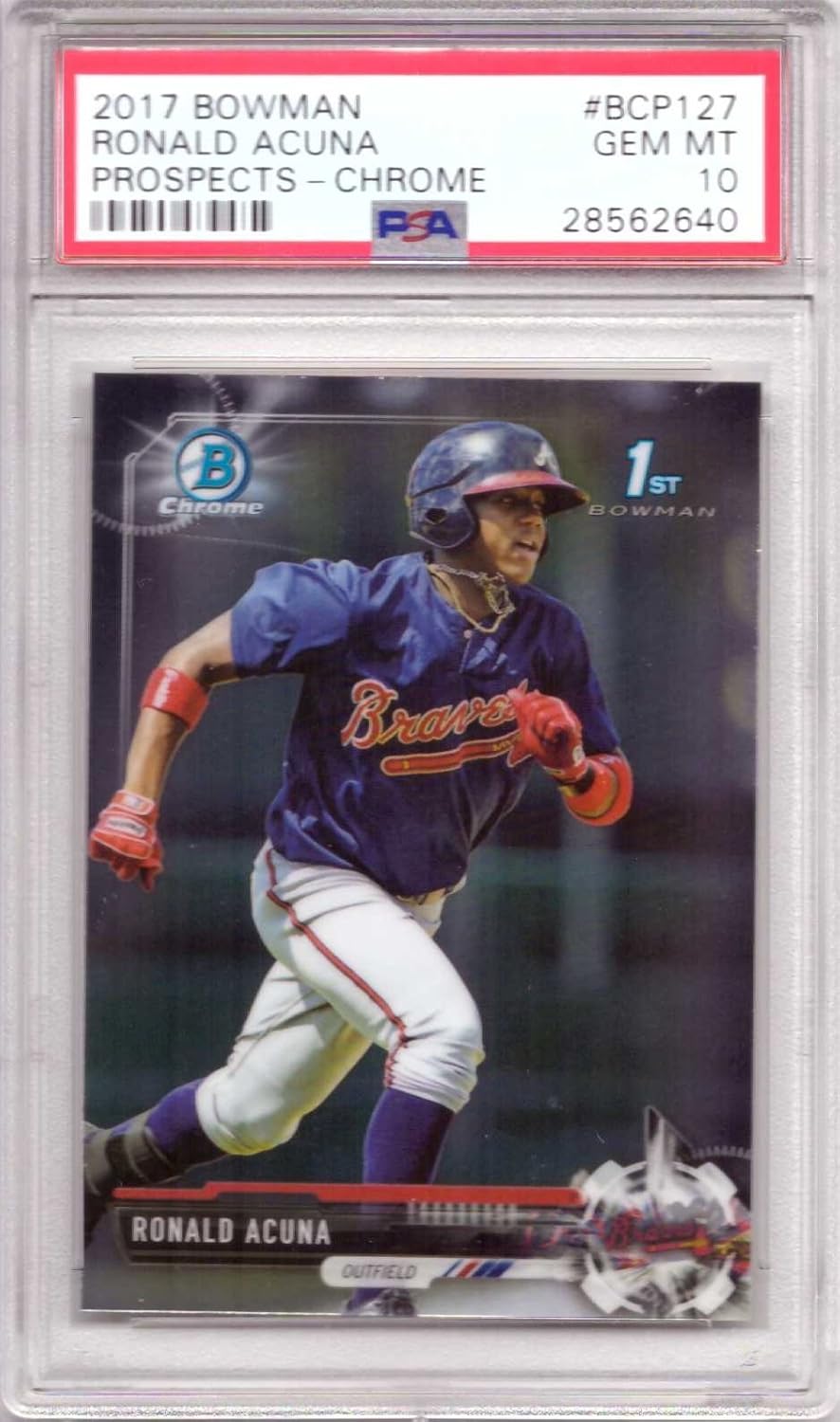 2017 Bowman Chrome Prospects Baseball #BCP127 Ronald Acuna Jr. Pre-Rookie Card Graded PSA 10 Gem Mint