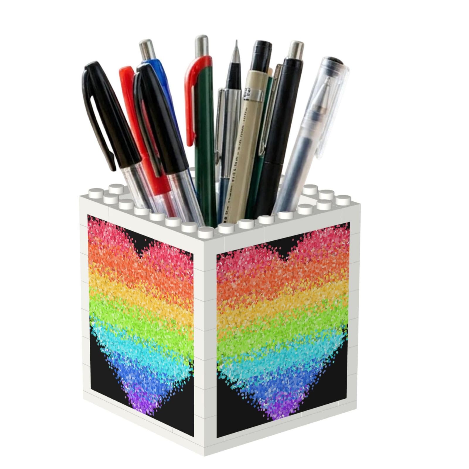 Poadnly Lgbt Gilter Rainbow Gay, Pen Pot Pencil Holder for Office Home School, Compact Desk Organiser for Office Stationery