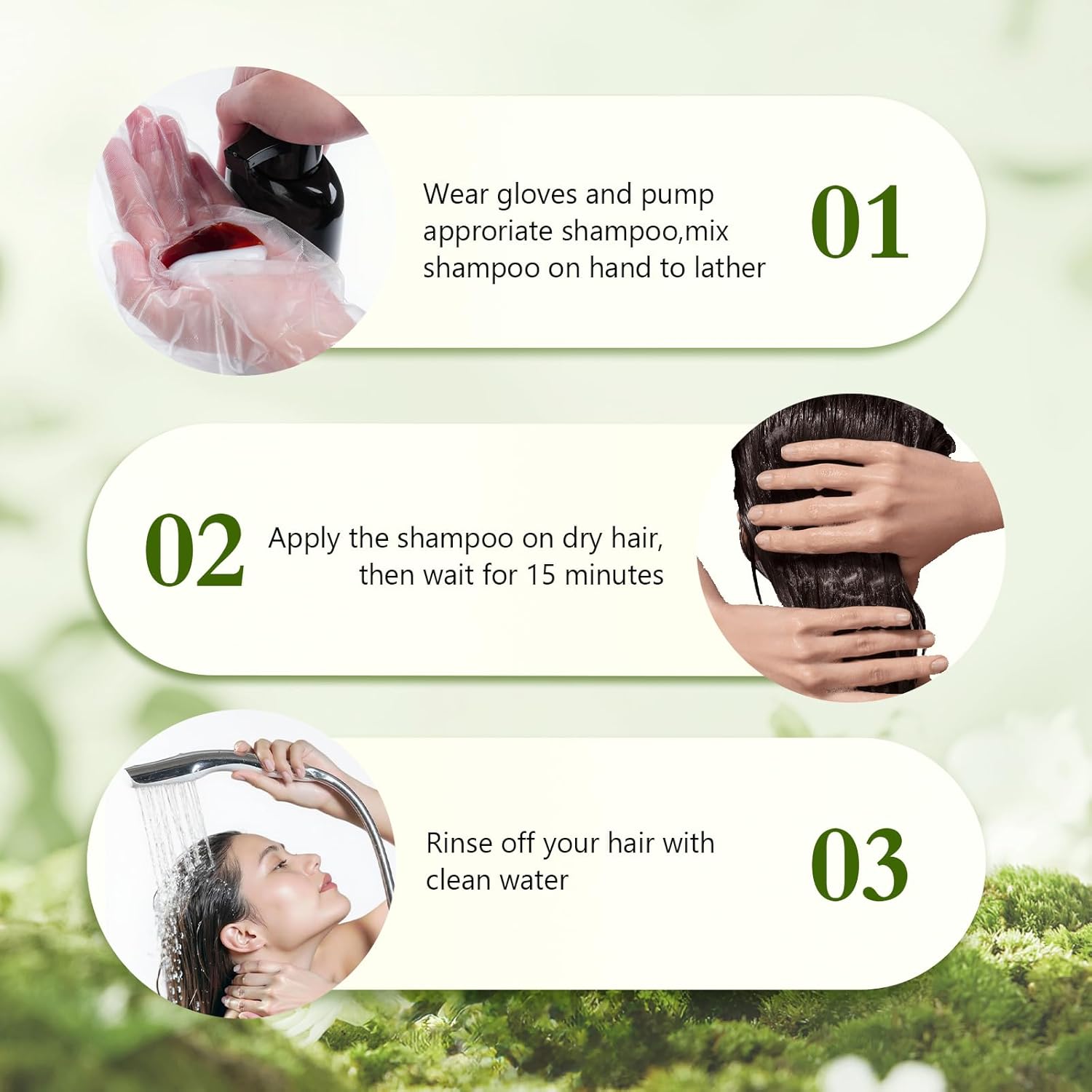 Black Hair Dye Shampoo, 100% Gray Hair Coverage Natural Herbal Black Hair Color Shampoo for Women Men - Image 9