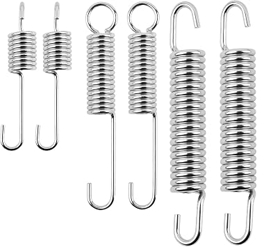 6PCS Motorcycle Kickstand Springs,Antirust Stand Side Kickstand Spring Replacement for Enhanced Stabilizing Support,3 Size Motorcycle Parts of Bike Kickstand Springs