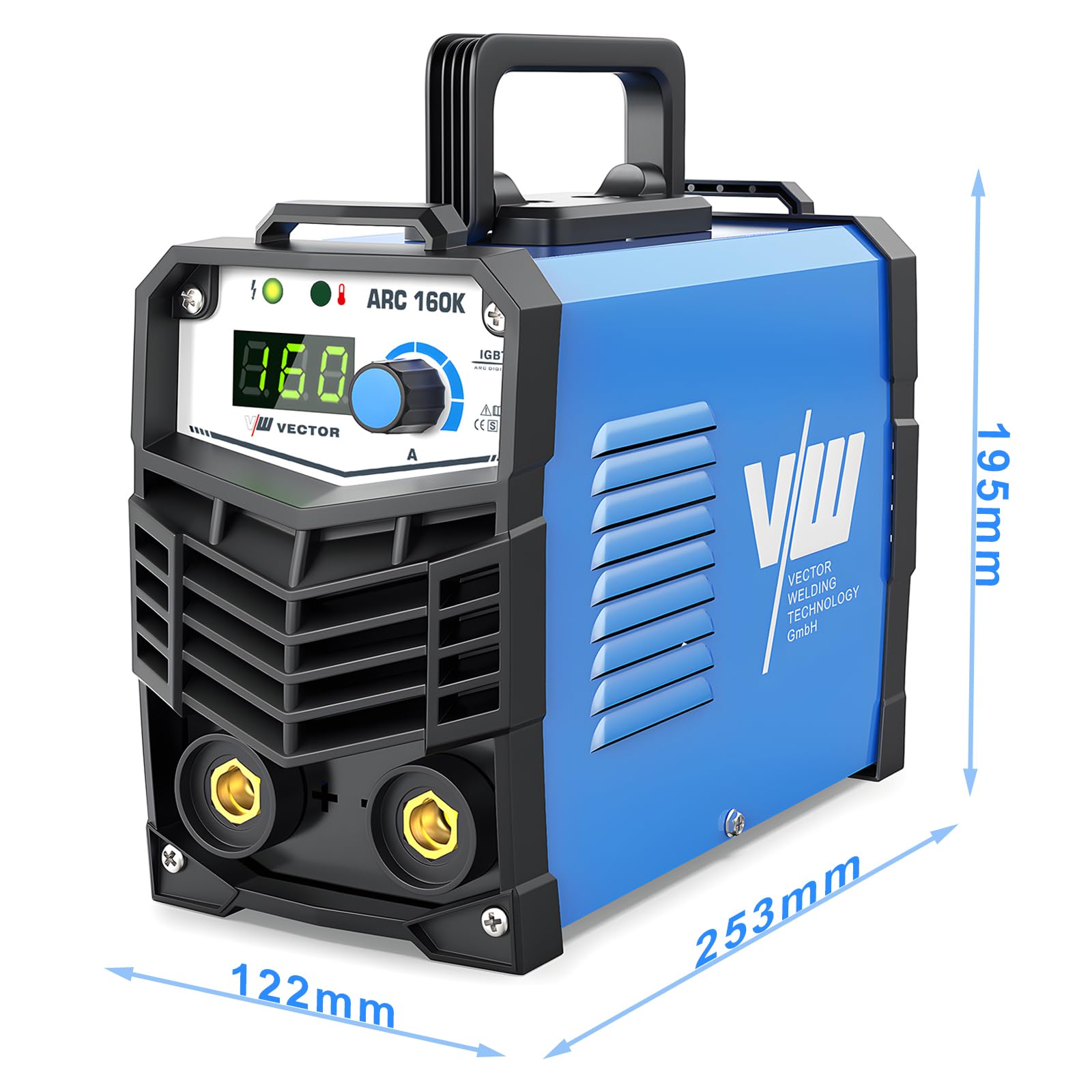 VECTOR WELDING Soldador Electrodos 160 A Solddor Inverter MMA/ARC | Dispositivo para Principiantes IGBT ARC 160