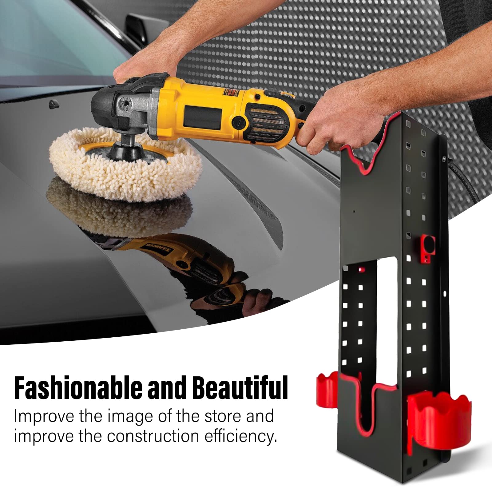 Set di 2 supporti da parete per lucidatrice, lucidatrice rotativa per auto, accessori per negozi di bellezza
