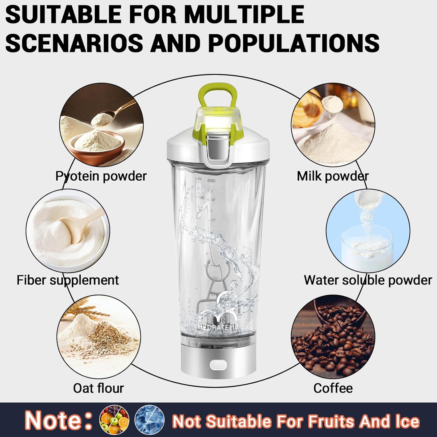 Electric Shaker Bottle 20oz: Automatic Clump-free Nutrition Powder Mixer Cup with Magnetic Charging - Leakproof & Quiet Portable Gym Gifts for Athletes/Gym/Trave