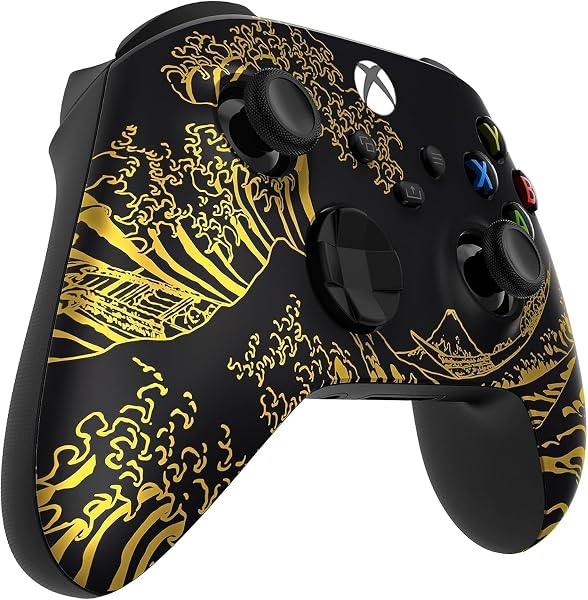 Custom Controllerzz Wireless Controller for Microsoft Xbox Series X/S & Xbox One - Soft Touch Feel - Custom Series X/S Controller (X/S Golden Waves) - 2