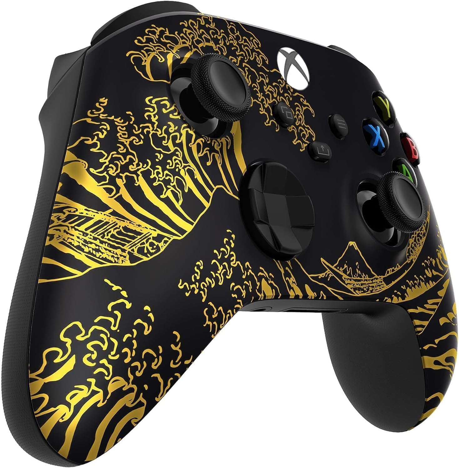 Custom Controllerzz Mando inalámbrico para Microsoft Xbox Series X/S y Xbox One, tacto suave al tacto, controlador personalizado de la serie X/S (X/S Golden Waves)