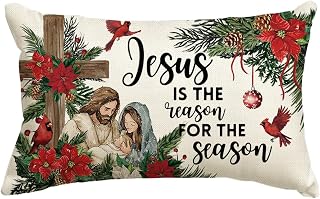AVOIN colorlife Christmas Holy Cross Cardinal 12x20 Inch Throw Pillow Cover