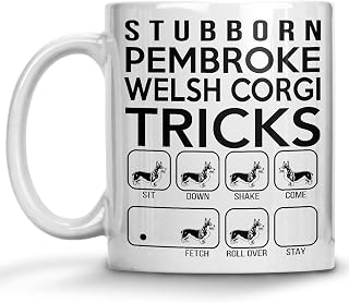 Stubborn Pembroke Welsh Corgi Tricks, Awesome Dog Fetch Mug, Dog Mom Dad, Paw Pet Lovers, Dog Trainer Cup, Coffee Dog Mug, Mothers Day, Fathers Day, Christmas Birthday Gifts