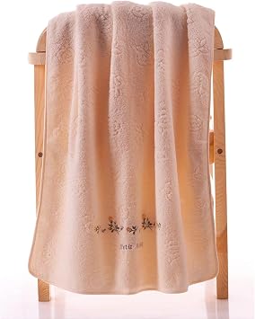 Towel 4-Piece Embroidered Bath Towel/Solid Ultra Soft 100% Cotton Towel Set Absorbent Bath Sheets for Bathroom Towels for Bathroom (Color : Beige)
