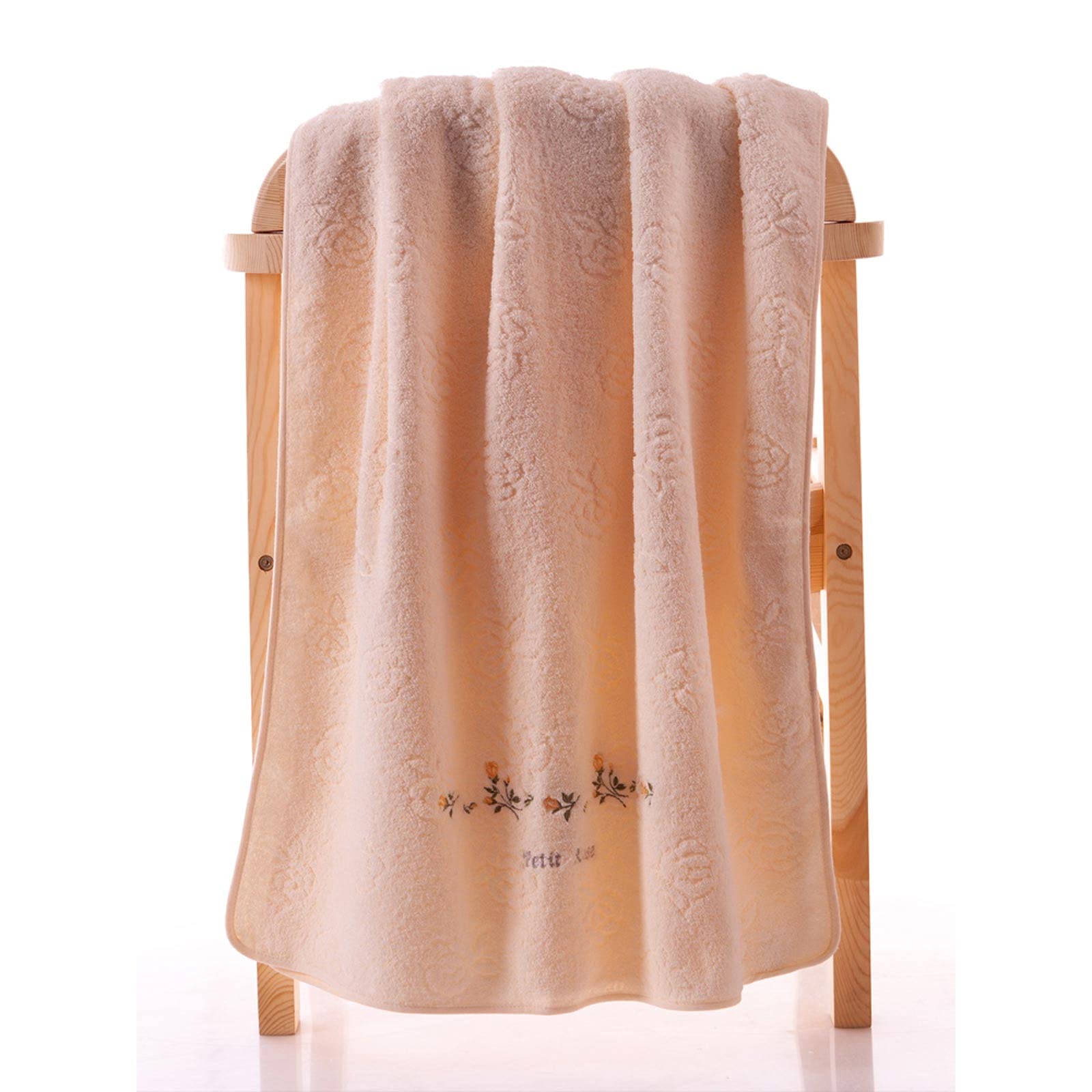 Toallas de baño Toalla de baño Bordada de 4 Piezas/sólido Ultra Suave 100% algodón Conjunto de Toallas absorbentes para baño Suaves y Absorebentes (Color : Pink)