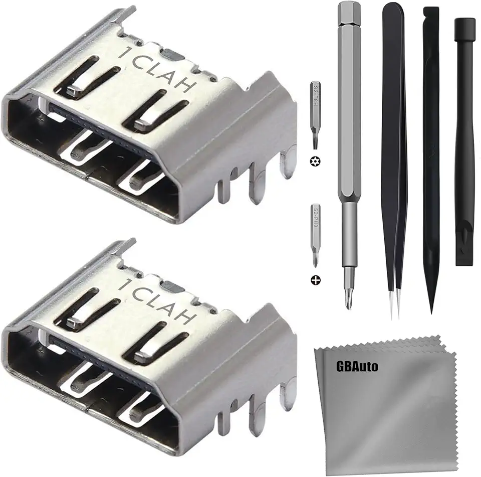GBAuto Kit De Reparo Com 2 Portas Hdmi Substituição Compatíveis Sony Playstation 4 E Ps4, Interface Soquete Vídeo Conector Entrada