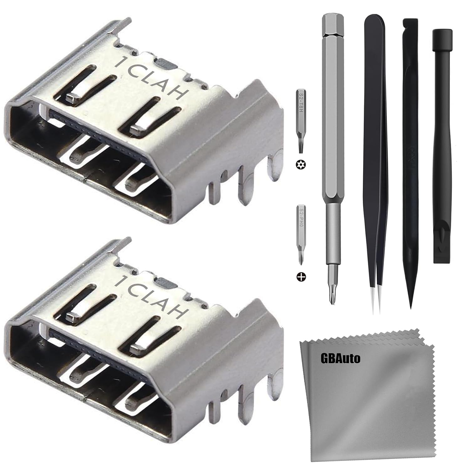 GBAuto 2 Pack HDMI Port Replacement Compatible with Sony PlayStation 4 PS4 Display Socket Interface Jack Connector Repair Kit