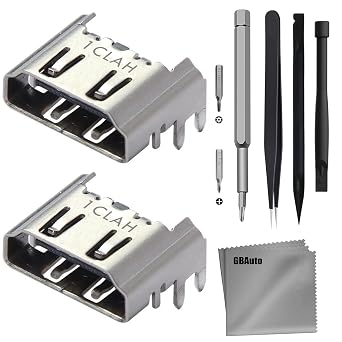 GBAuto 2 Pack HDMI Port Replacement Compatible with Sony PlayStation 4 PS4 Display Socket Interface Jack Connector Repair Kit