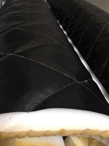 Miniatura 3 de LUVFABRICS Suave Houston Diamond acolchado de piel sintética con respaldo de espuma de vinilo, tapicería automotriz, reparación de muebles,