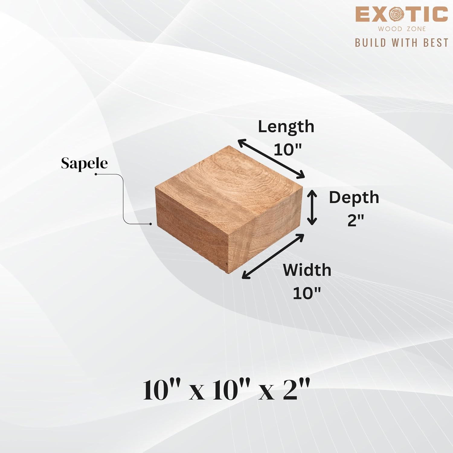 Exotic Wood Zone Sapele Bowl Blank for Wood Turning | Exotic Wood Blanks for DIY Projects | Perfect Kiln-Dried Unfinished Bowl Blanks for Craftsmen and Enthusiasts (10" x 10" x 2")