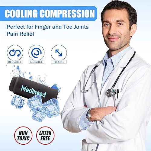 Miniatura 2 de 2PCS Finger Sleeves Gel Ice Pack, Lasting Cold Compress Freeze Sleeve, Reusable Finger Brace Ice Packs for Injuries, Arthritis, Tendonitis, Gout