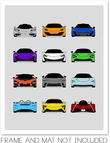 Miniatura 2 de Custom Car Posters Póster hecho a mano compatible con McLaren Generations - Arte de pared impreso para decoración de la evolución de McLaren