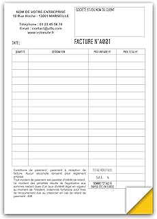 Factures - Commandes - Devis >AUTOCOPIANTES< >PERSONNALISÉES< - Lot de 50 feuilles - UTTSCHEID (Personnalisé, 1)