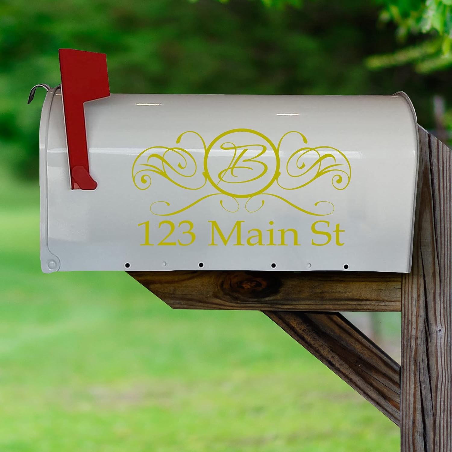 VWAQ Mailbox Numbers Stickers Custom Address & Monogram Initial Personalized Set of Mailbox Decals (Black)